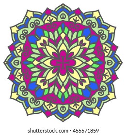 Mandala. Vector Ethnic Oriental Circle Ornament. 
