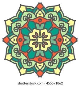 Mandala. Vector Ethnic Oriental Circle Ornament. 