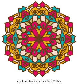 Mandala. Vector Ethnic Oriental Circle Ornament. 