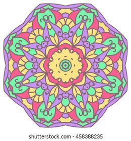 Mandala. Vector Ethnic Oriental Circle Ornament. 