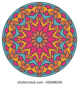 Mandala. Vector Ethnic Oriental Circle Ornament. 