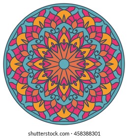 Mandala. Vector Ethnic Oriental Circle Ornament. 