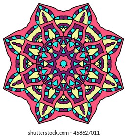 Mandala. Vector Ethnic Oriental Circle Ornament. 