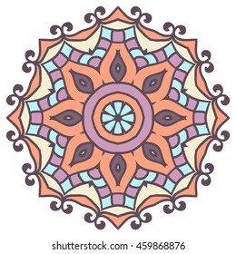 Mandala. Vector Ethnic Oriental Circle Ornament. 