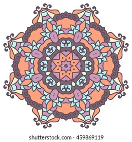 Mandala. Vector Ethnic Oriental Circle Ornament. 