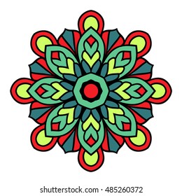 Mandala. Vector Ethnic Oriental Circle Ornament. 