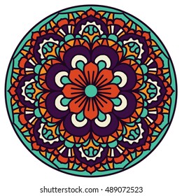 Mandala. Vector Ethnic Oriental Circle Ornament. 