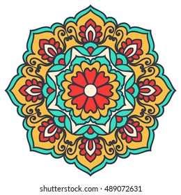 Mandala. Vector Ethnic Oriental Circle Ornament. 