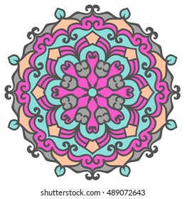 Mandala. Vector Ethnic Oriental Circle Ornament. 