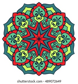 Mandala. Vector Ethnic Oriental Circle Ornament. 