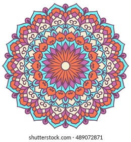 Mandala. Vector Ethnic Oriental Circle Ornament. 