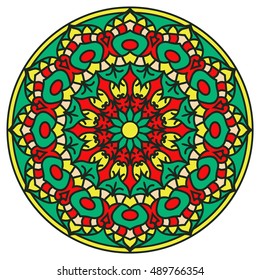 Mandala. Vector Ethnic Oriental Circle Ornament. 
