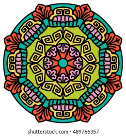 Mandala. Vector Ethnic Oriental Circle Ornament. 