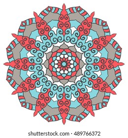 Mandala. Vector Ethnic Oriental Circle Ornament. 