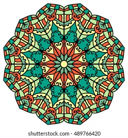 Mandala. Vector Ethnic Oriental Circle Ornament. 