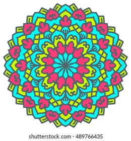 Mandala. Vector Ethnic Oriental Circle Ornament. 