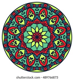 Mandala. Vector Ethnic Oriental Circle Ornament. 