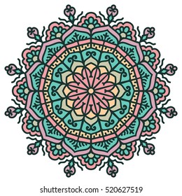 Mandala. Vector Ethnic Oriental Circle Ornament. 