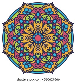Mandala. Vector Ethnic Oriental Circle Ornament. 