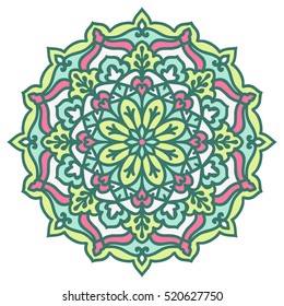 Mandala. Vector Ethnic Oriental Circle Ornament. 