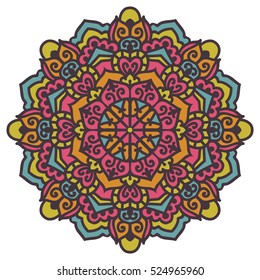 Mandala. Vector Ethnic Oriental Circle Ornament. 