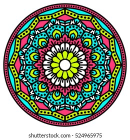 Mandala. Vector Ethnic Oriental Circle Ornament. 