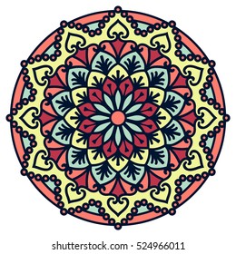 Mandala. Vector Ethnic Oriental Circle Ornament. 