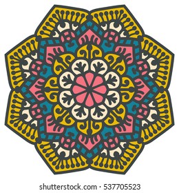 Mandala. Vector Ethnic Oriental Circle Ornament. 