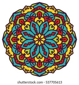 Mandala. Vector Ethnic Oriental Circle Ornament. 