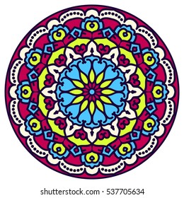 Mandala. Vector Ethnic Oriental Circle Ornament. 