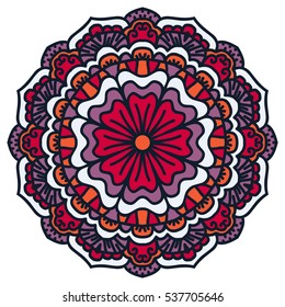 Mandala. Vector Ethnic Oriental Circle Ornament. 
