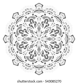 Mandala. Vector Ethnic Oriental Circle Ornament. Monochrome Colors. Shades of Grey