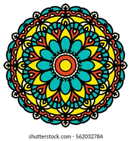 Mandala. Vector Ethnic Oriental Circle Ornament. 