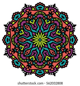 Mandala. Vector Ethnic Oriental Circle Ornament. 