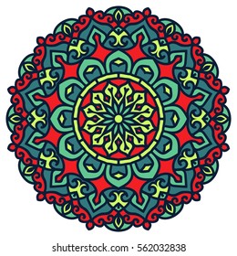Mandala. Vector Ethnic Oriental Circle Ornament. 