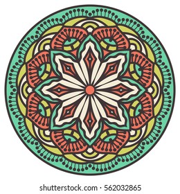 Mandala. Vector Ethnic Oriental Circle Ornament. 