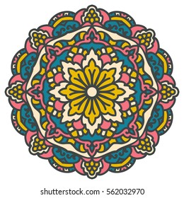 Mandala. Vector Ethnic Oriental Circle Ornament. 