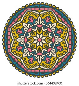 Mandala. Vector Ethnic Oriental Circle Ornament. 