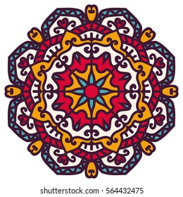 Mandala. Vector Ethnic Oriental Circle Ornament. 
