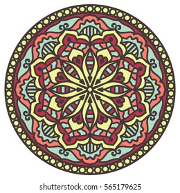 Mandala. Vector Ethnic Oriental Circle Ornament. 