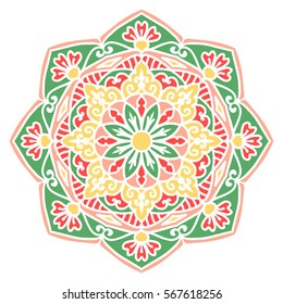 Mandala. Vector Ethnic Oriental Circle Ornament. 