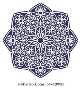 Mandala. Vector Ethnic Oriental Circle Ornament. 