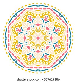 Mandala. Vector Ethnic Oriental Circle Ornament. 