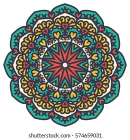 Mandala. Vector Ethnic Oriental Circle Ornament. 