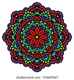 Mandala. Vector Ethnic Oriental Circle Ornament. 