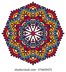 Mandala. Vector Ethnic Oriental Circle Ornament. 