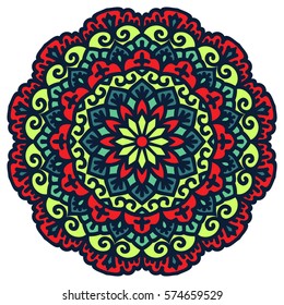 Mandala. Vector Ethnic Oriental Circle Ornament. 