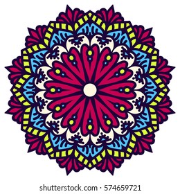 Mandala. Vector Ethnic Oriental Circle Ornament. 