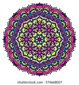 Mandala. Vector Ethnic Oriental Circle Ornament. 