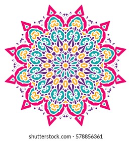 Mandala. Vector Ethnic Oriental Circle Ornament. 